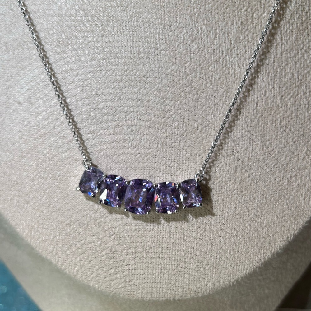 Bomb party Davina Necklace Lavender Topaz Cubic zirconia Rhodium Plating